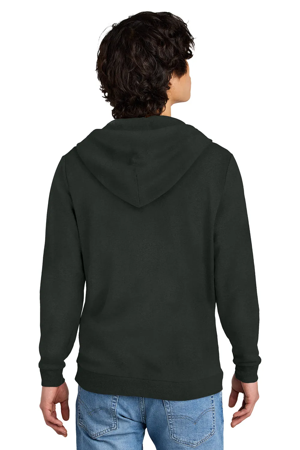 District Mens Perfect Tri Fleece Full Zip Hooded Sweatshirt Hoodie w/ Pockets - Deepest Grey