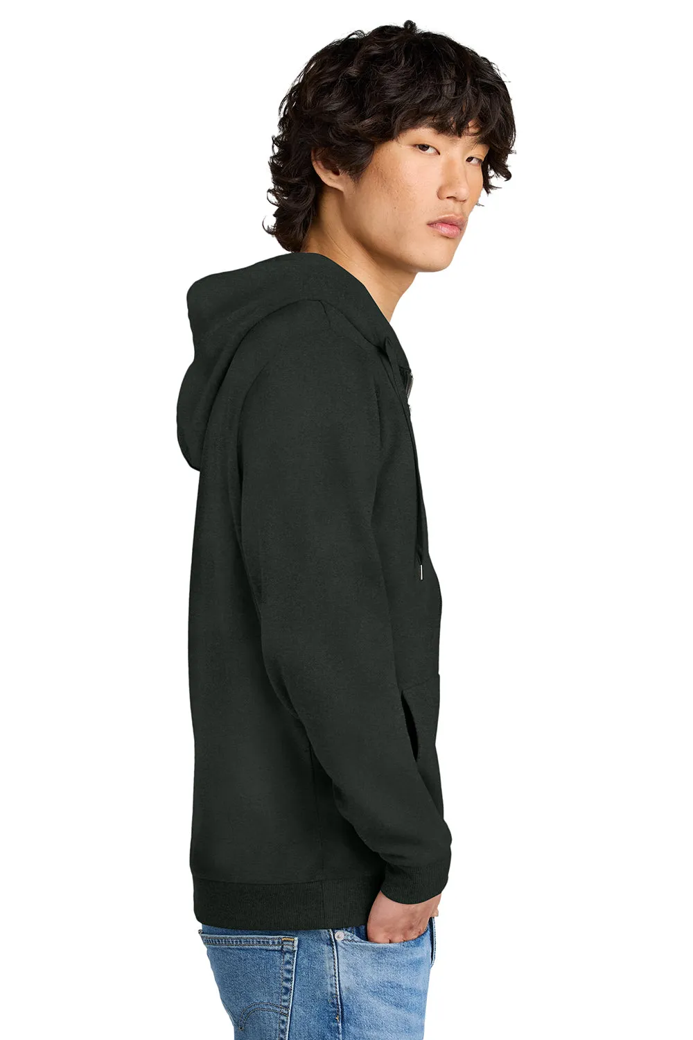 District Mens Perfect Tri Fleece Full Zip Hooded Sweatshirt Hoodie w/ Pockets - Deepest Grey