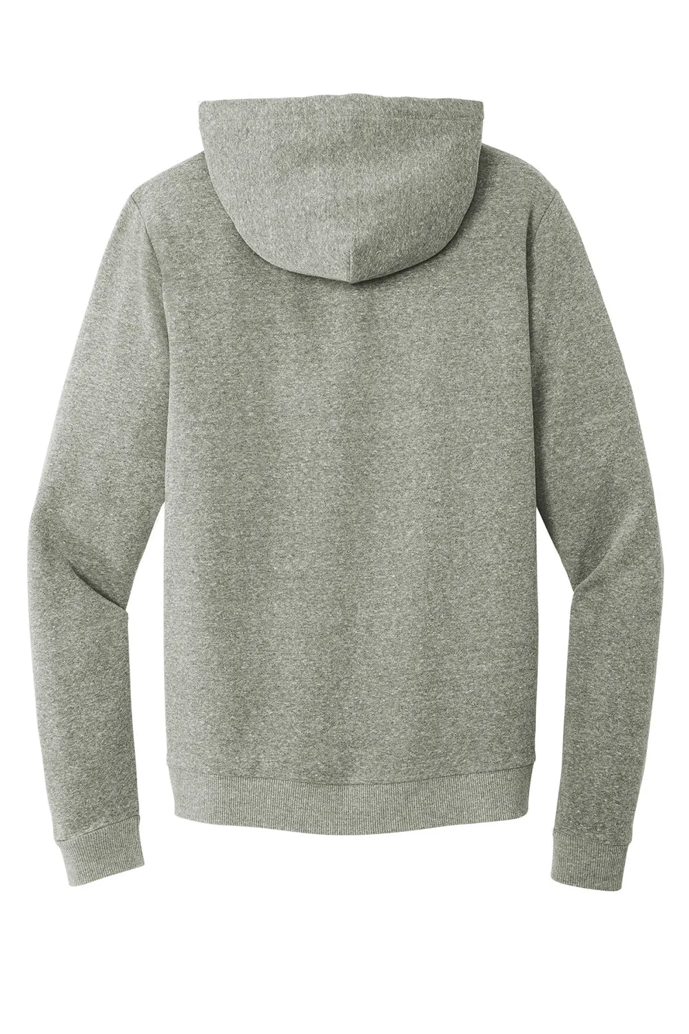 District Mens Perfect Tri Fleece Full Zip Hooded Sweatshirt Hoodie w/ Pockets - Grey Frost