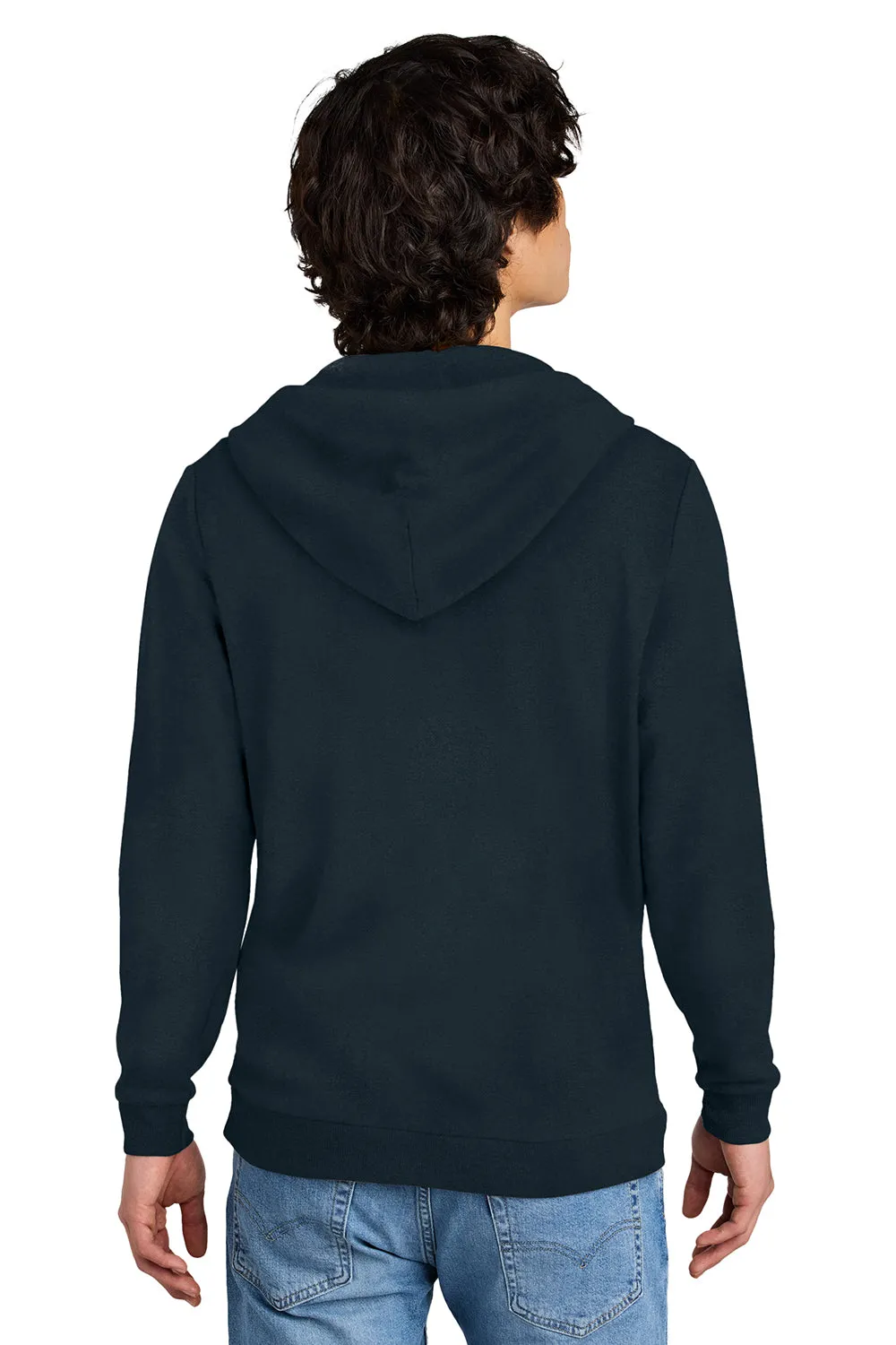District Mens Perfect Tri Fleece Full Zip Hooded Sweatshirt Hoodie w/ Pockets - New Navy Blue
