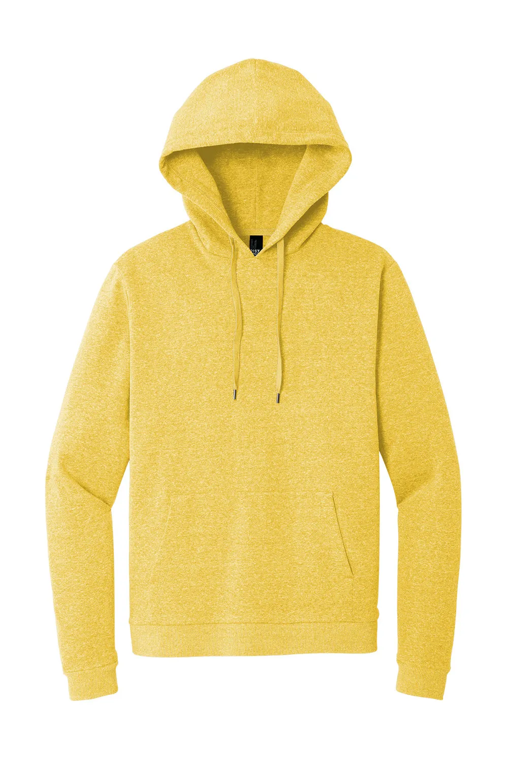 District Mens Perfect Tri Fleece Hooded Sweatshirt Hoodie w/ Pouch Pocket - Heather Ochre Yellow
