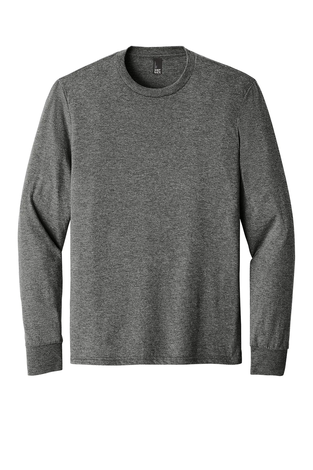 District Mens Perfect Tri Long Sleeve Crewneck T-Shirt - Grey Frost