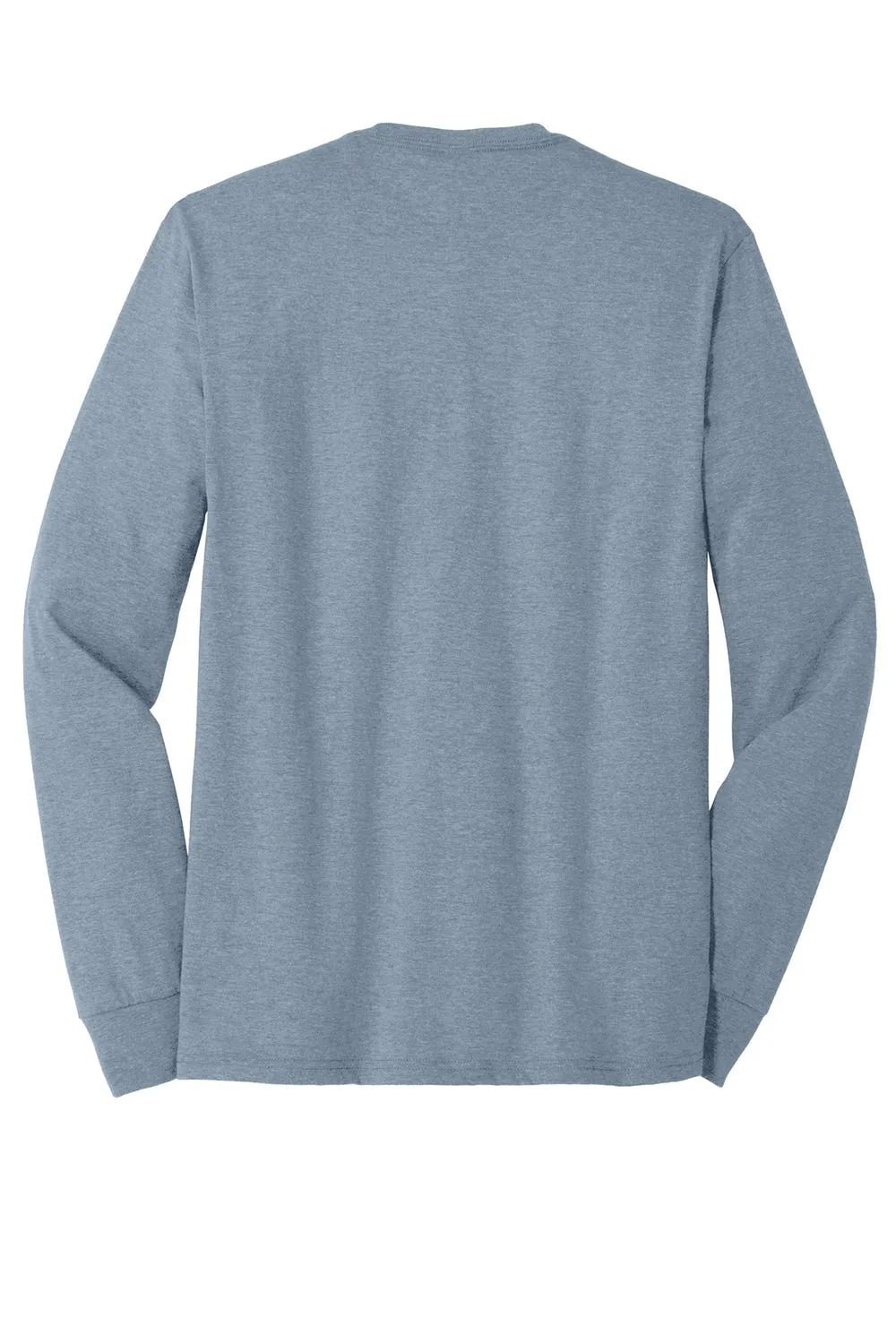 District Mens Perfect Tri Long Sleeve Crewneck T-Shirt - Heather Flint Blue