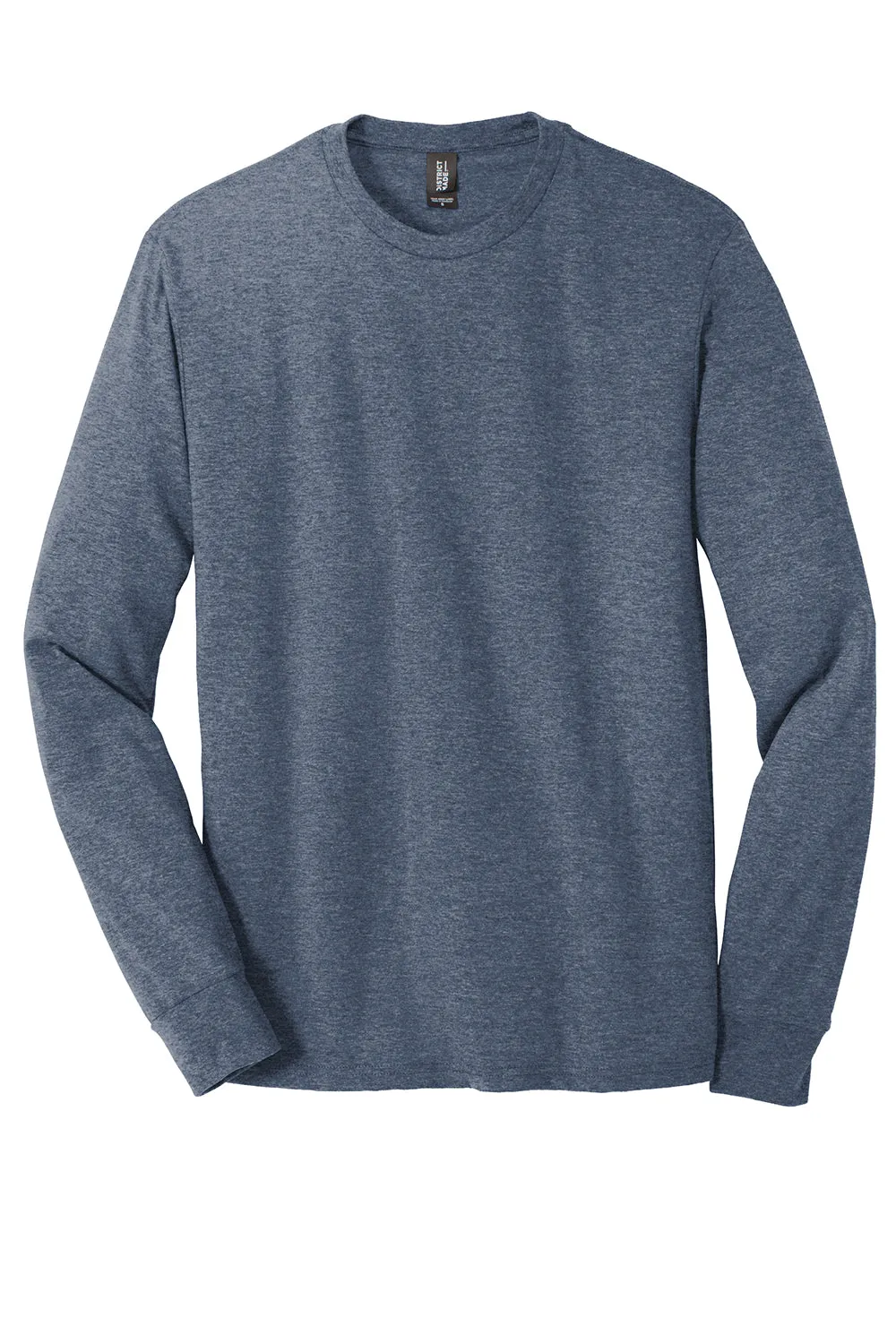 District Mens Perfect Tri Long Sleeve Crewneck T-Shirt - Navy Blue Frost