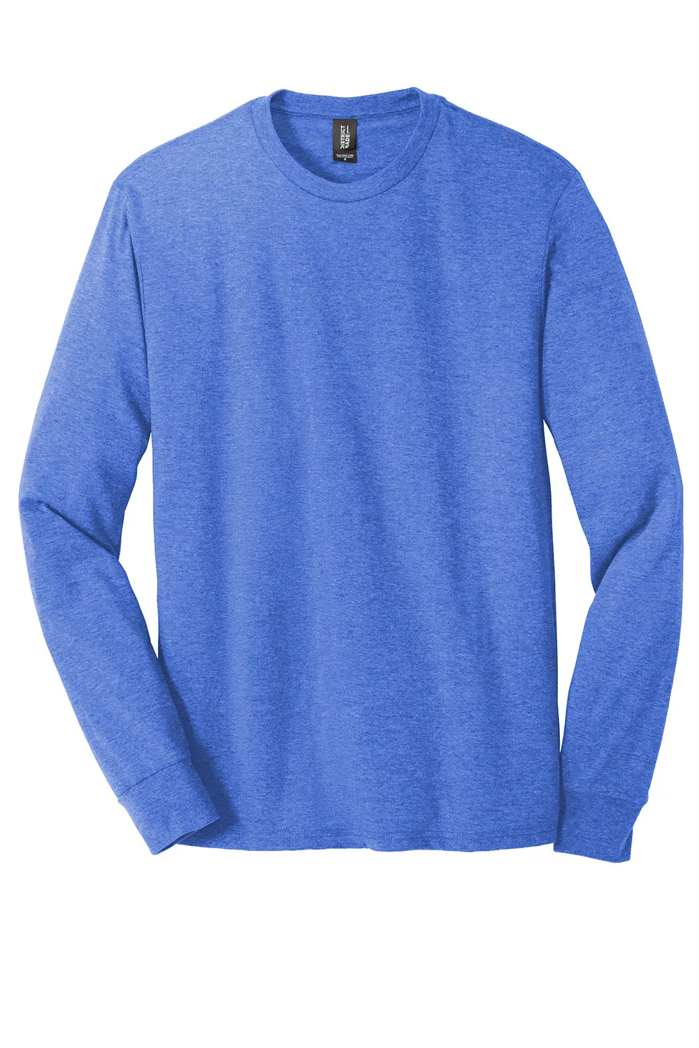 District Mens Perfect Tri Long Sleeve Crewneck T-Shirt - Royal Blue Frost