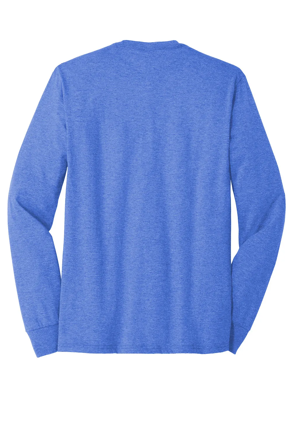 District Mens Perfect Tri Long Sleeve Crewneck T-Shirt - Royal Blue Frost