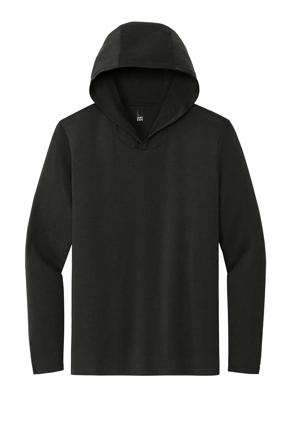 District Mens Perfect Tri Long Sleeve Hooded T-Shirt Hoodie - Black