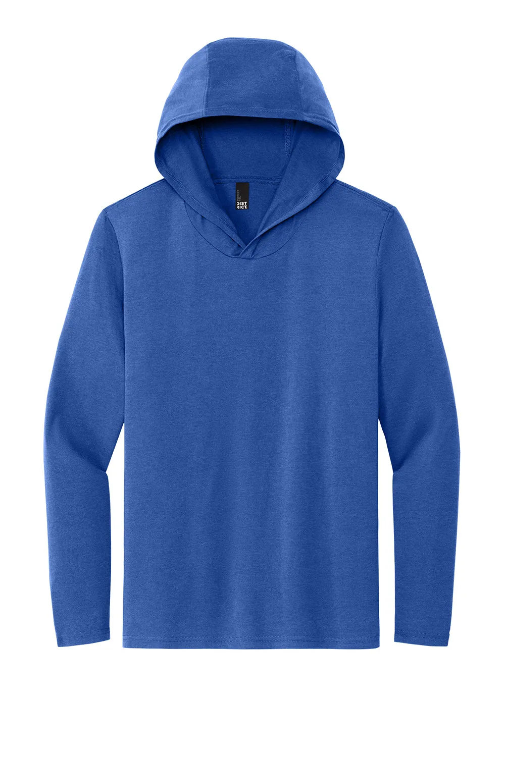 District Mens Perfect Tri Long Sleeve Hooded T-Shirt Hoodie - Deep Royal Blue