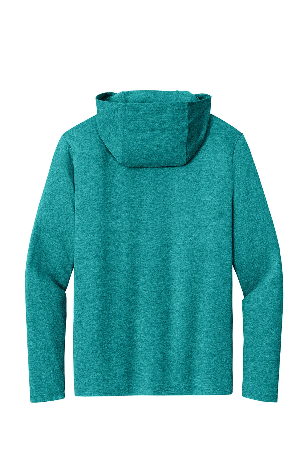 District Mens Perfect Tri Long Sleeve Hooded T-Shirt Hoodie - Heather Teal Green