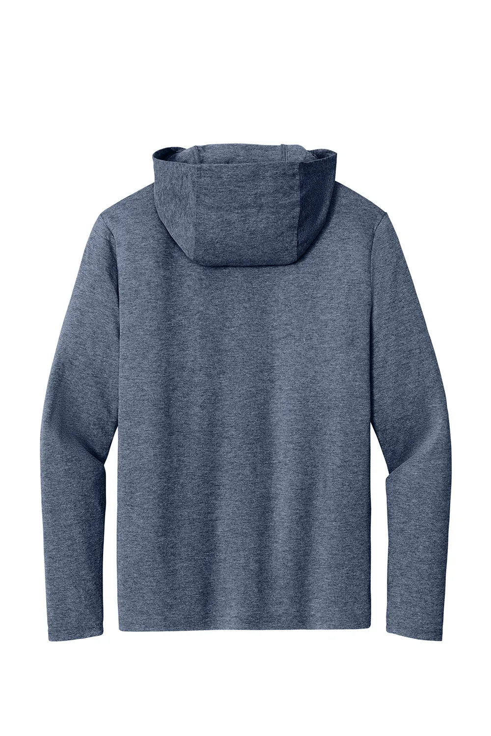 District Mens Perfect Tri Long Sleeve Hooded T-Shirt Hoodie - Navy Blue Frost