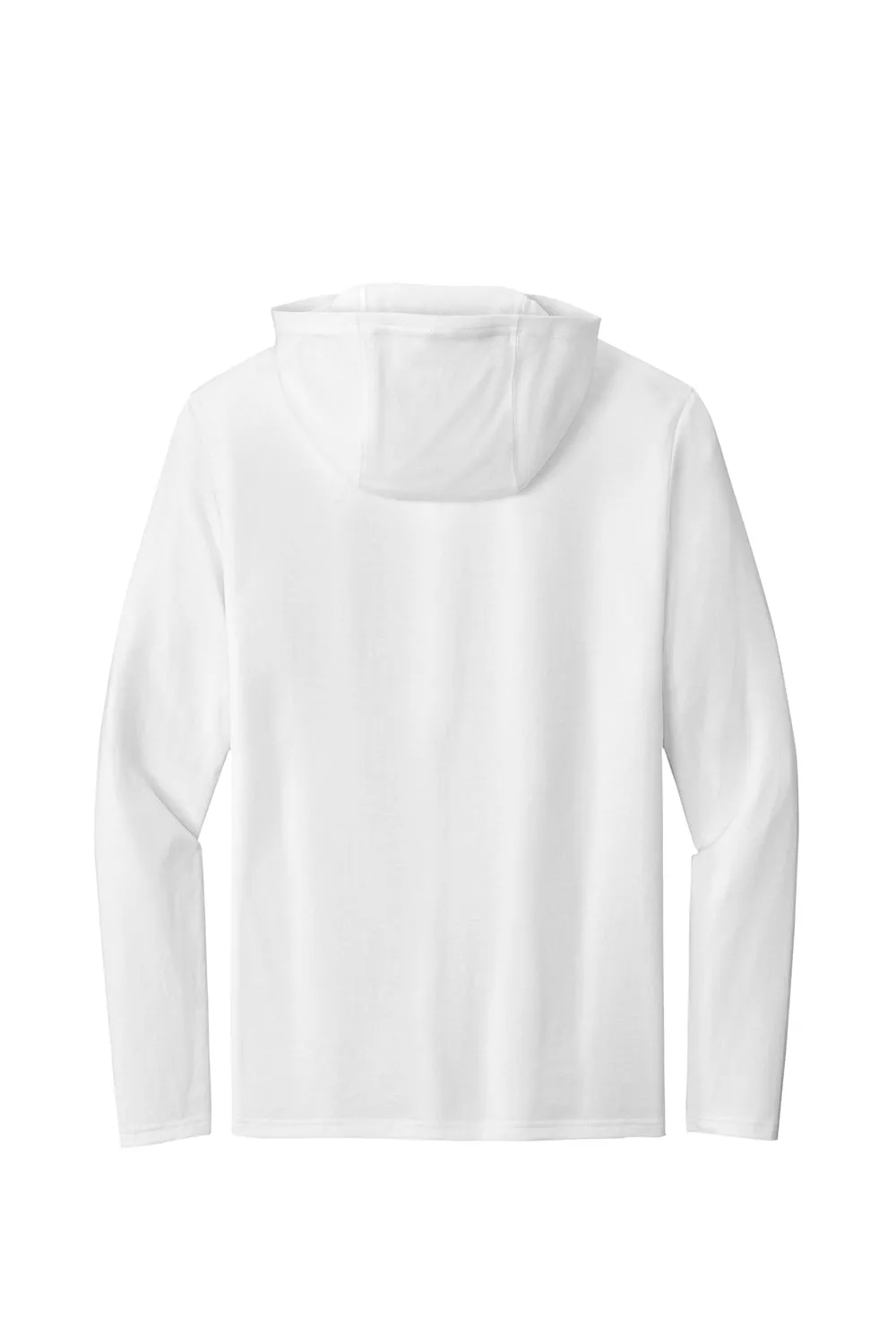 District Mens Perfect Tri Long Sleeve Hooded T-Shirt Hoodie - White