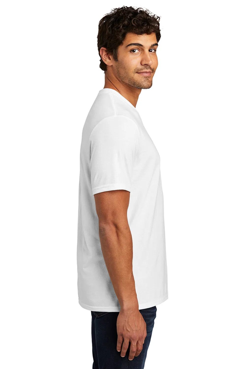 District Mens Perfect Tri Short Sleeve V-Neck T-Shirt - White