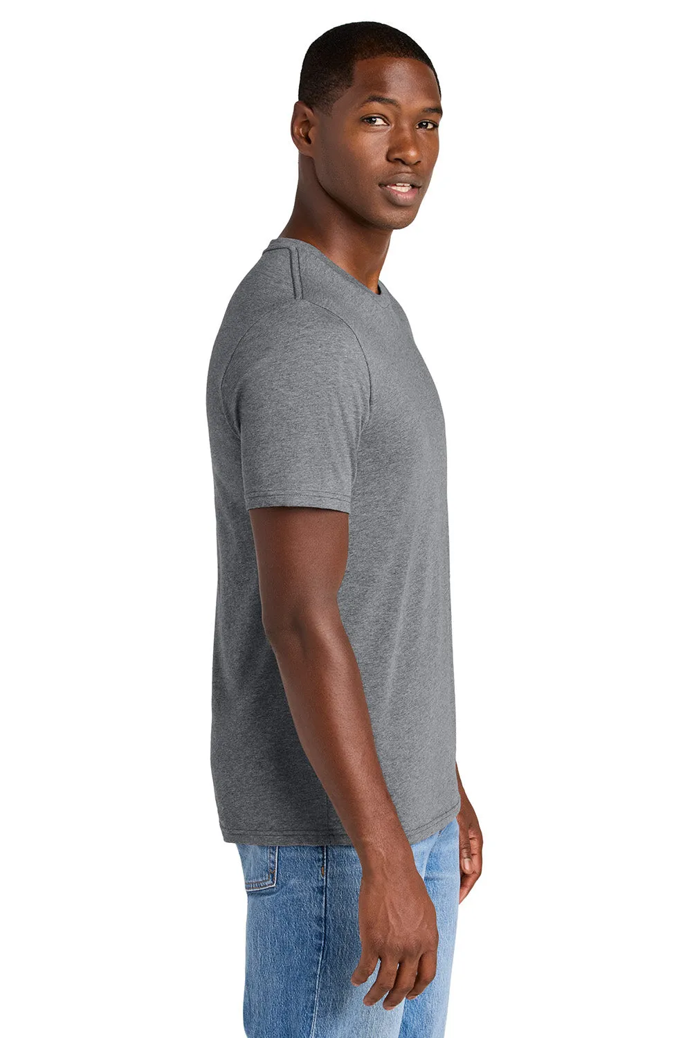 District Mens Perfect Weight CVC Short Sleeve Crewneck T-Shirt - Heather Graphite Grey