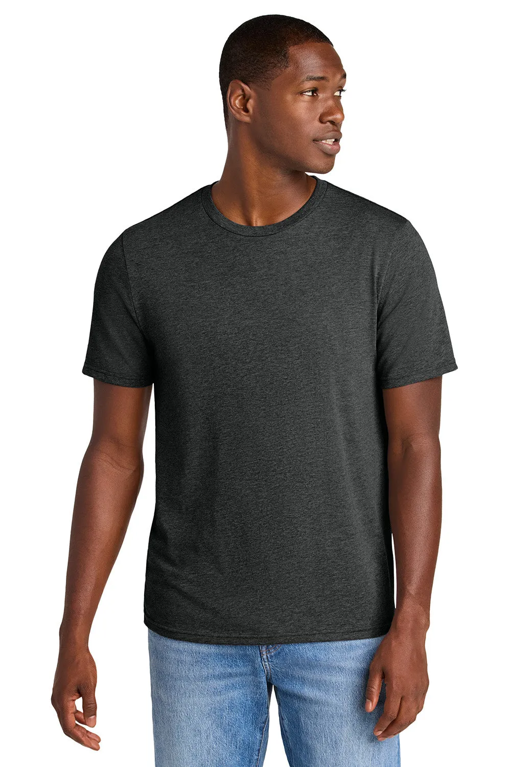 District Mens Perfect Weight CVC Short Sleeve Crewneck T-Shirt - Heather Jet Black