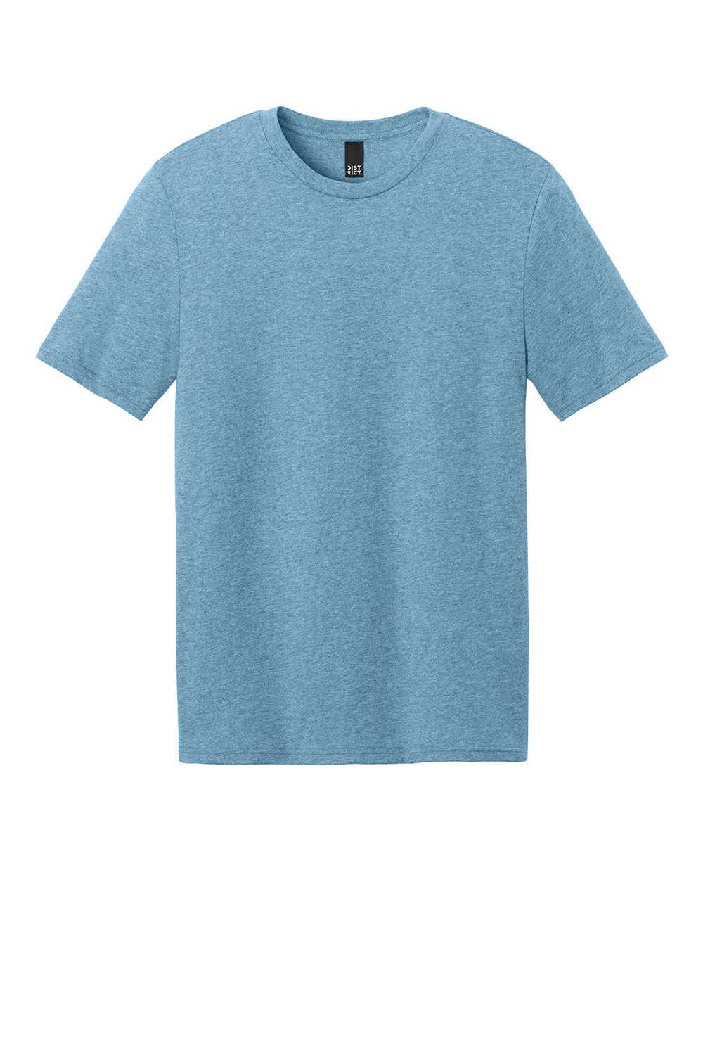 District Mens Perfect Weight CVC Short Sleeve Crewneck T-Shirt - Heather Tundra Blue