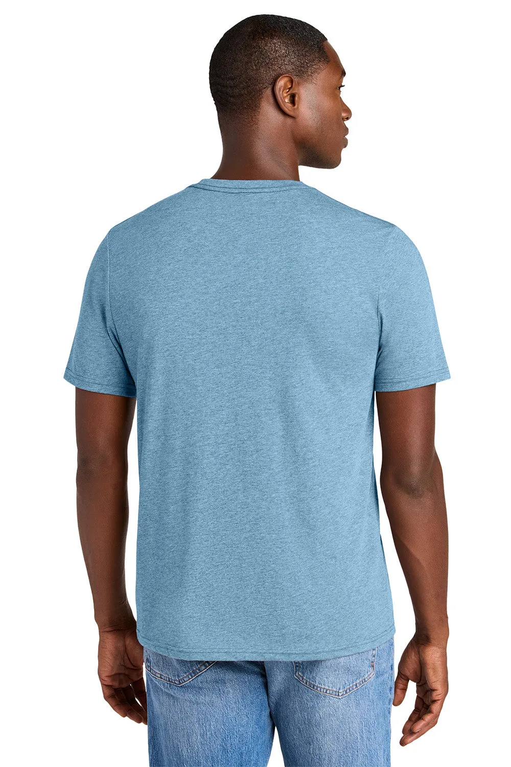District Mens Perfect Weight CVC Short Sleeve Crewneck T-Shirt - Heather Tundra Blue