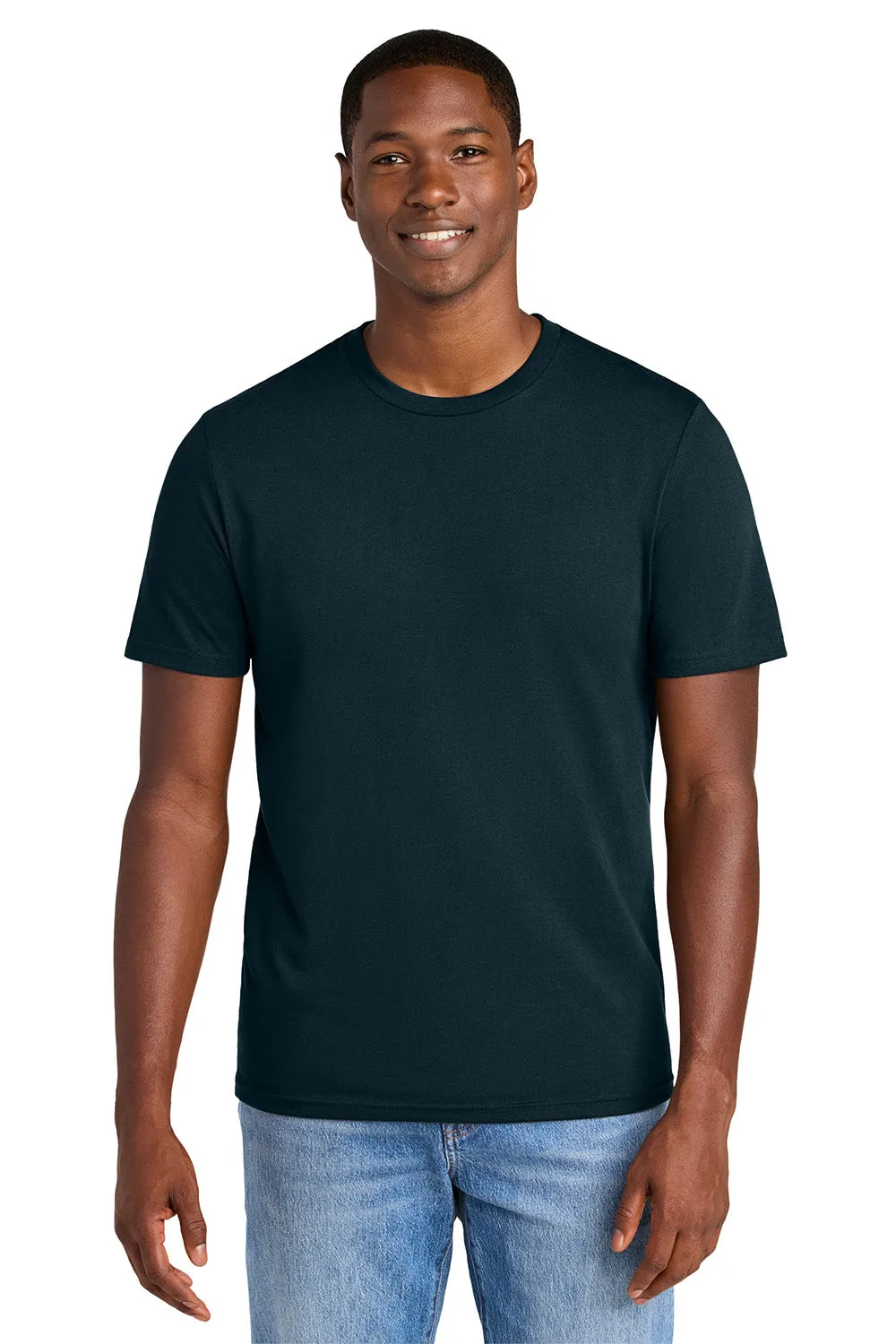 District Mens Perfect Weight CVC Short Sleeve Crewneck T-Shirt - Navy Blue