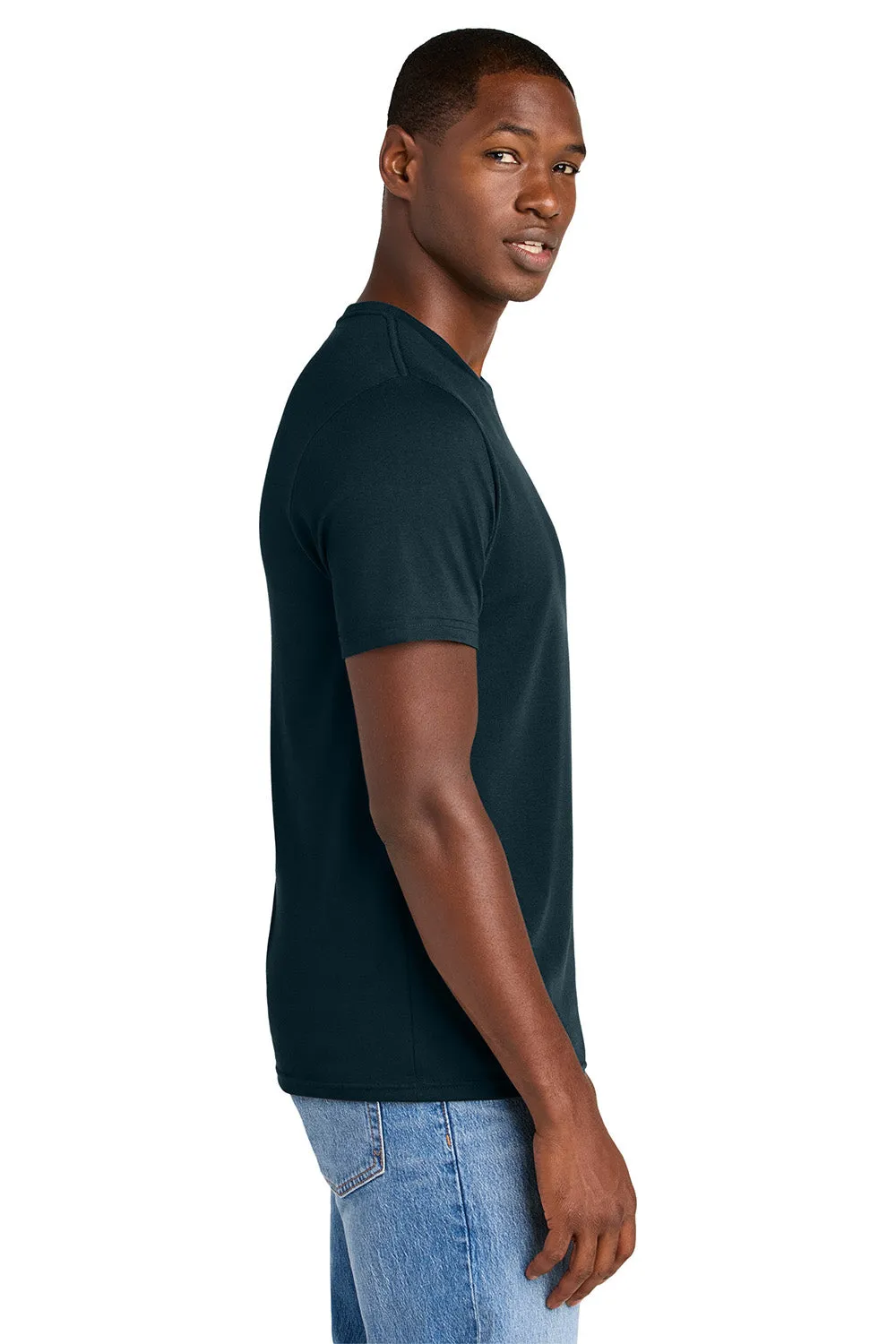 District Mens Perfect Weight CVC Short Sleeve Crewneck T-Shirt - Navy Blue