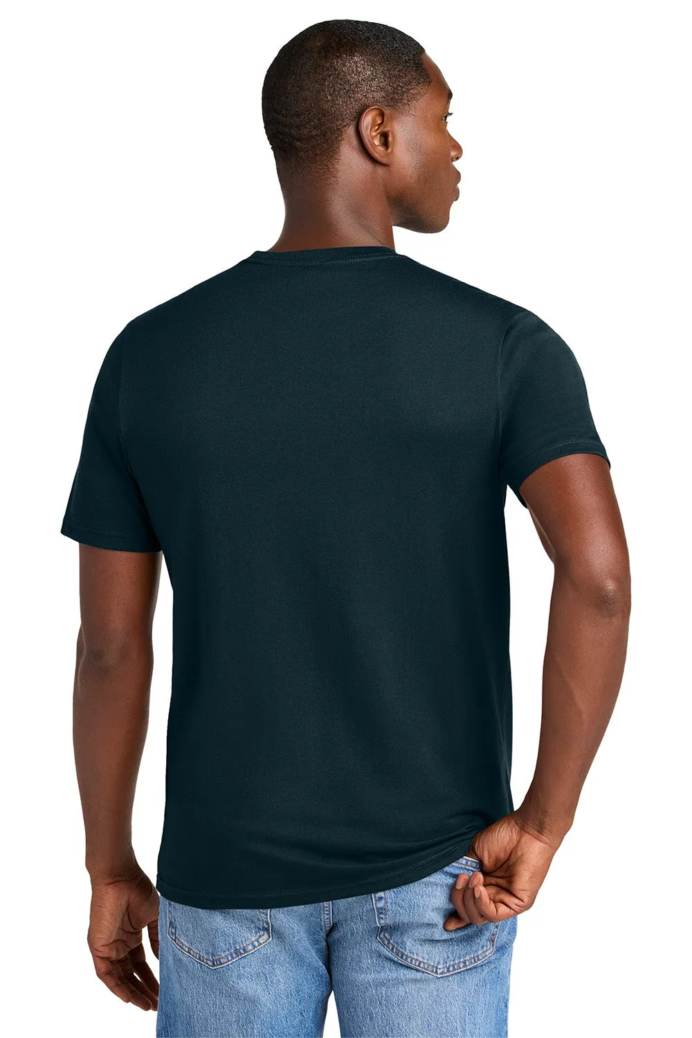 District Mens Perfect Weight CVC Short Sleeve Crewneck T-Shirt - Navy Blue