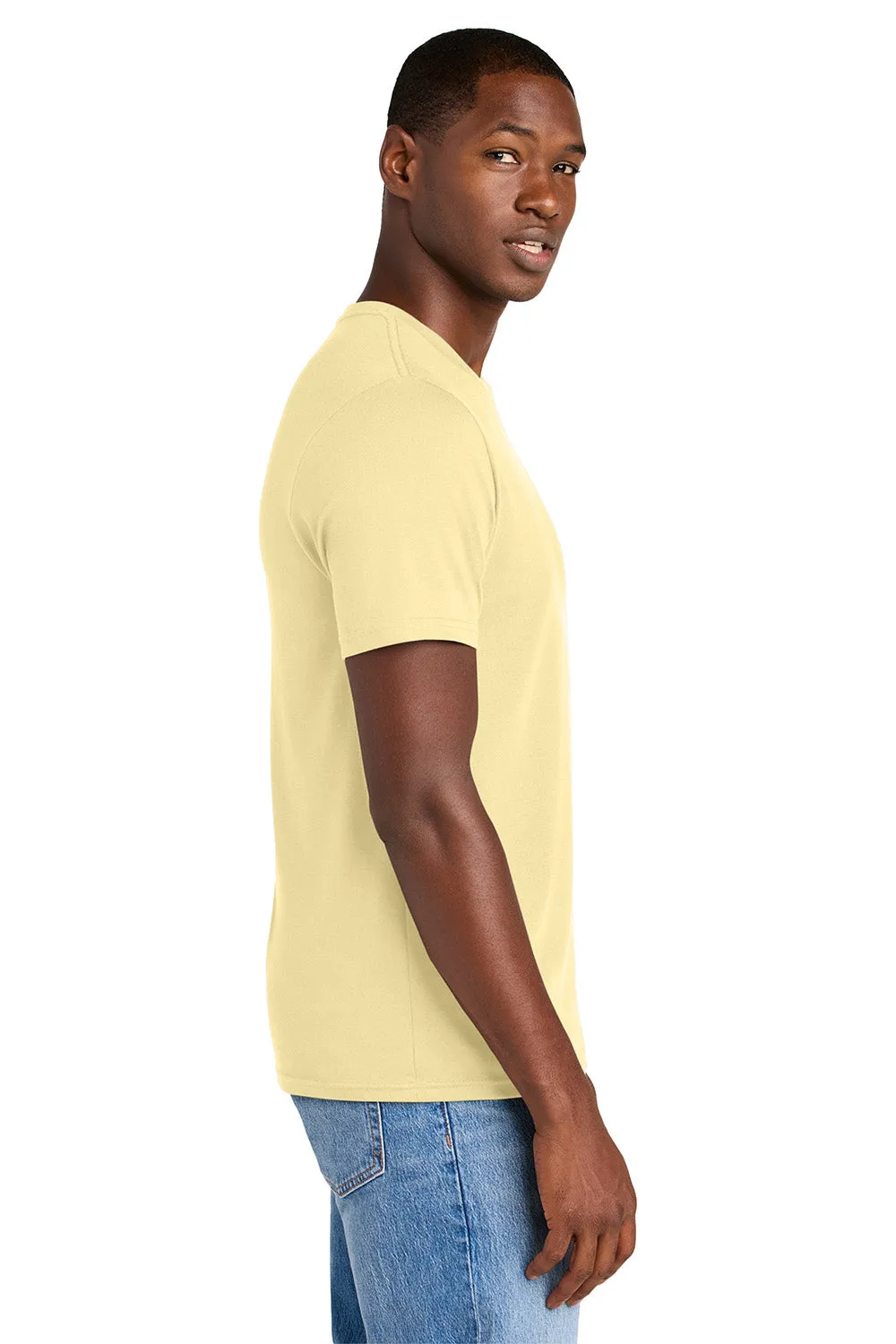 District Mens Perfect Weight CVC Short Sleeve Crewneck T-Shirt - Soft Yellow