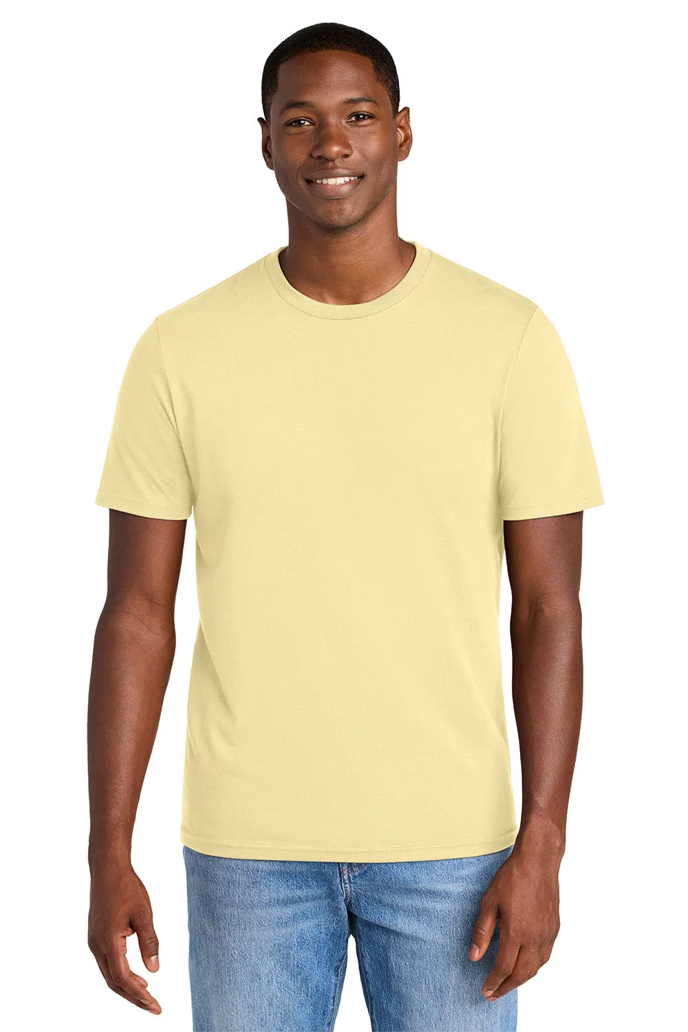 District Mens Perfect Weight CVC Short Sleeve Crewneck T-Shirt - Soft Yellow