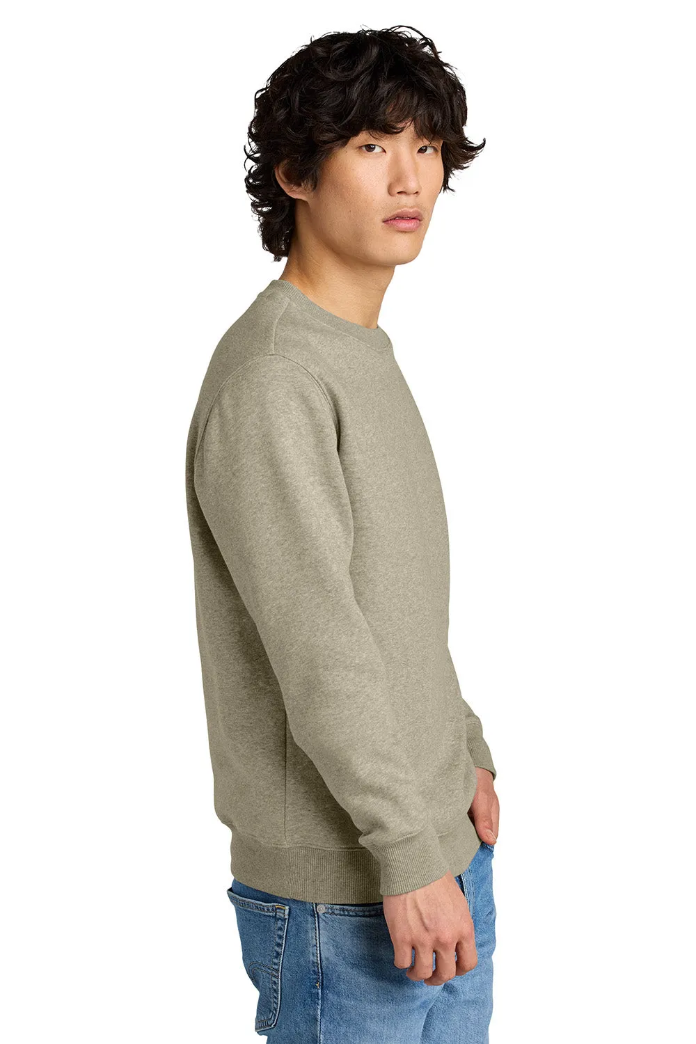 District Mens Perfect Weight Fleece Crewneck Sweatshirt - Heather Latte