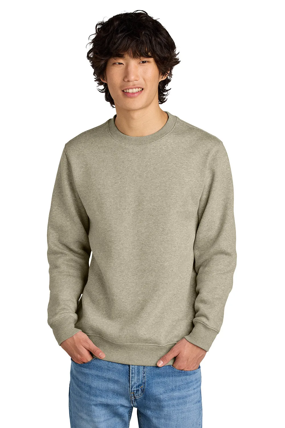 District Mens Perfect Weight Fleece Crewneck Sweatshirt - Heather Latte