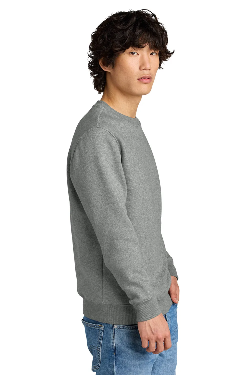 District Mens Perfect Weight Fleece Crewneck Sweatshirt - Heather Steel Grey