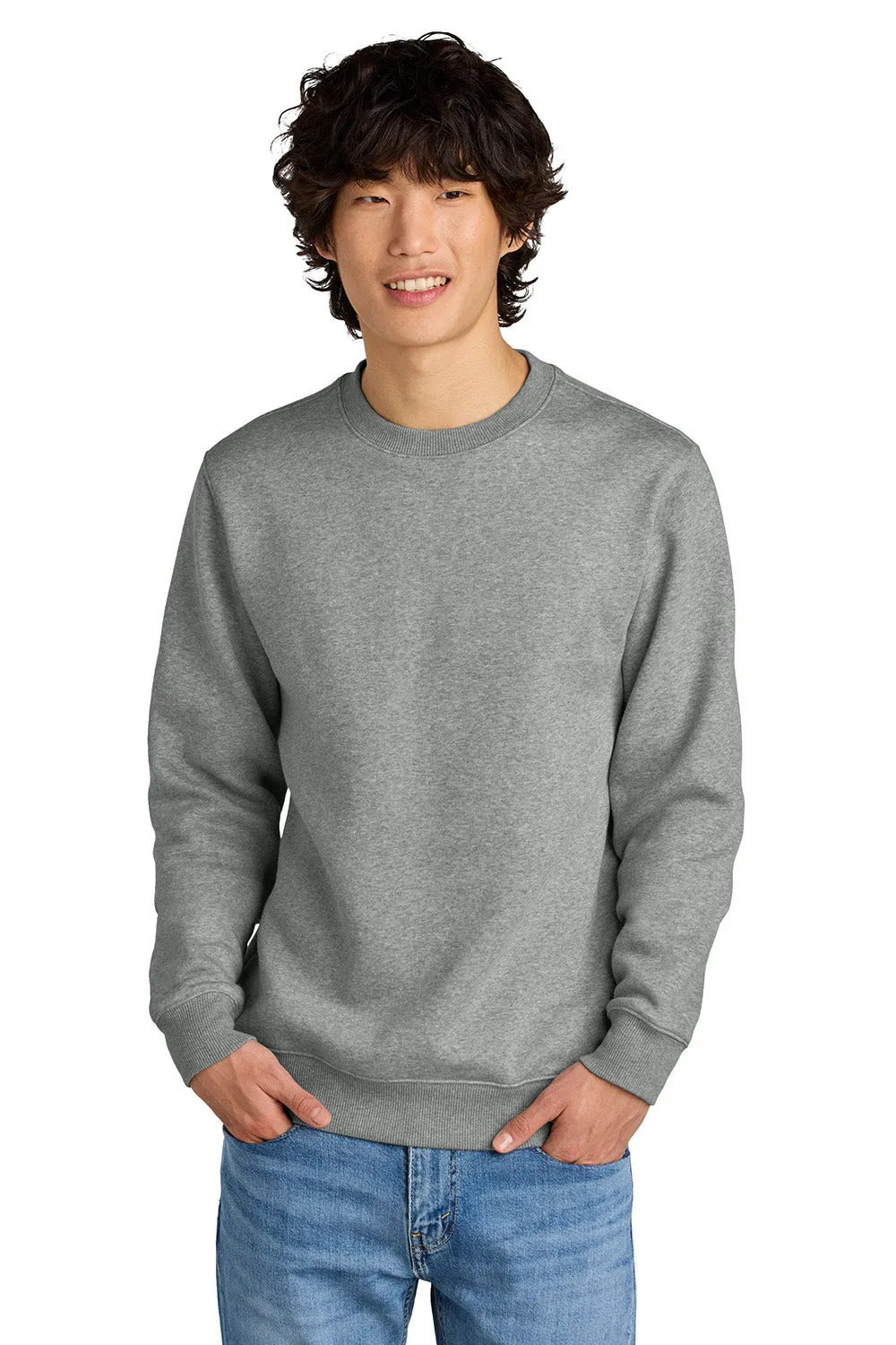District Mens Perfect Weight Fleece Crewneck Sweatshirt - Heather Steel Grey