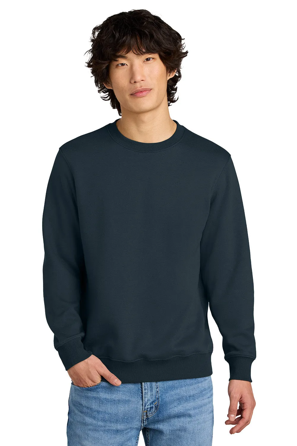 District Mens Perfect Weight Fleece Crewneck Sweatshirt - New Navy Blue