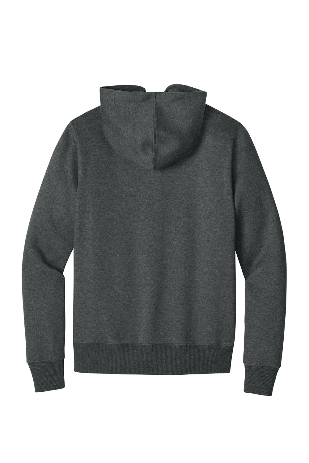 District Mens Perfect Weight Fleece Full Zip Hooded Sweatshirt Hoodie w/ Pockets - Heather Charcoal Grey