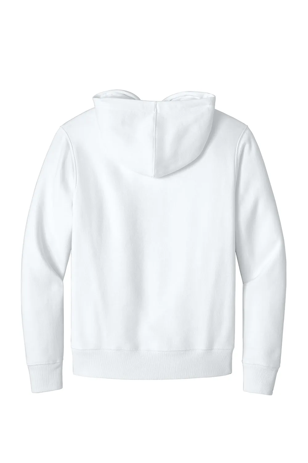 District Mens Perfect Weight Fleece Hooded Sweatshirt Hoodie w/ Pouch Pocket - Bright White