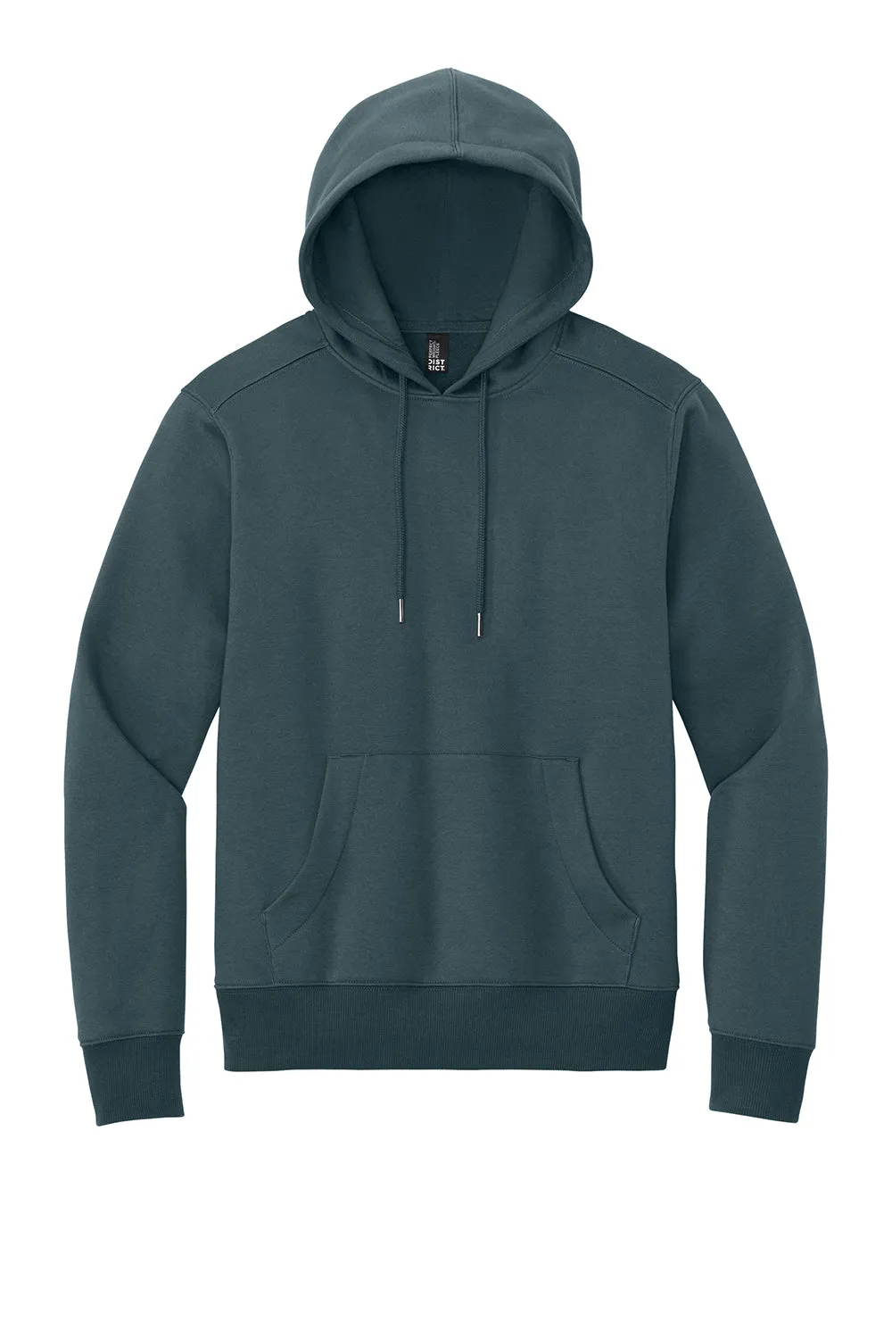 District Mens Perfect Weight Fleece Hooded Sweatshirt Hoodie w/ Pouch Pocket - Deep Steel Blue