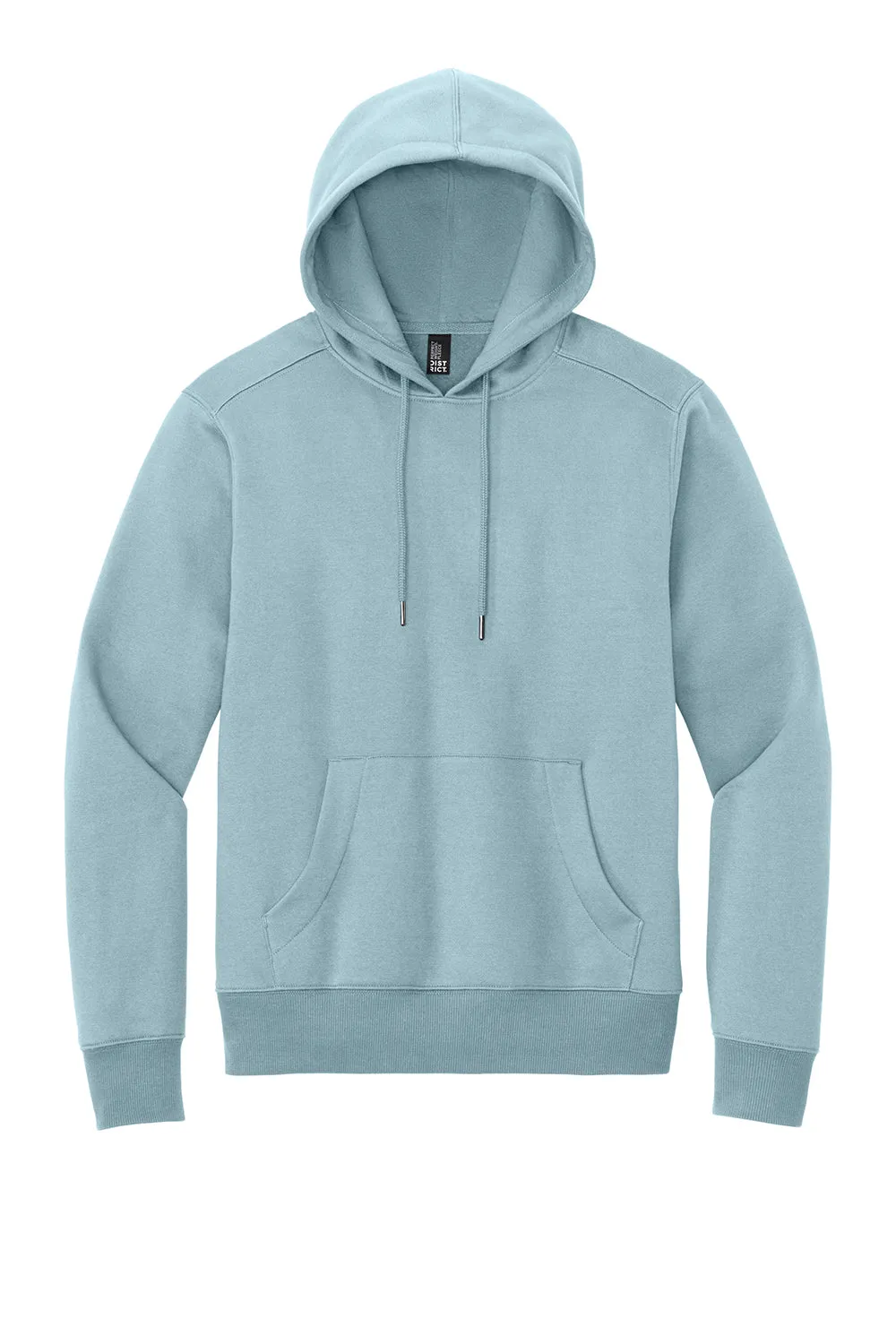 District Mens Perfect Weight Fleece Hooded Sweatshirt Hoodie w/ Pouch Pocket - Fog Blue