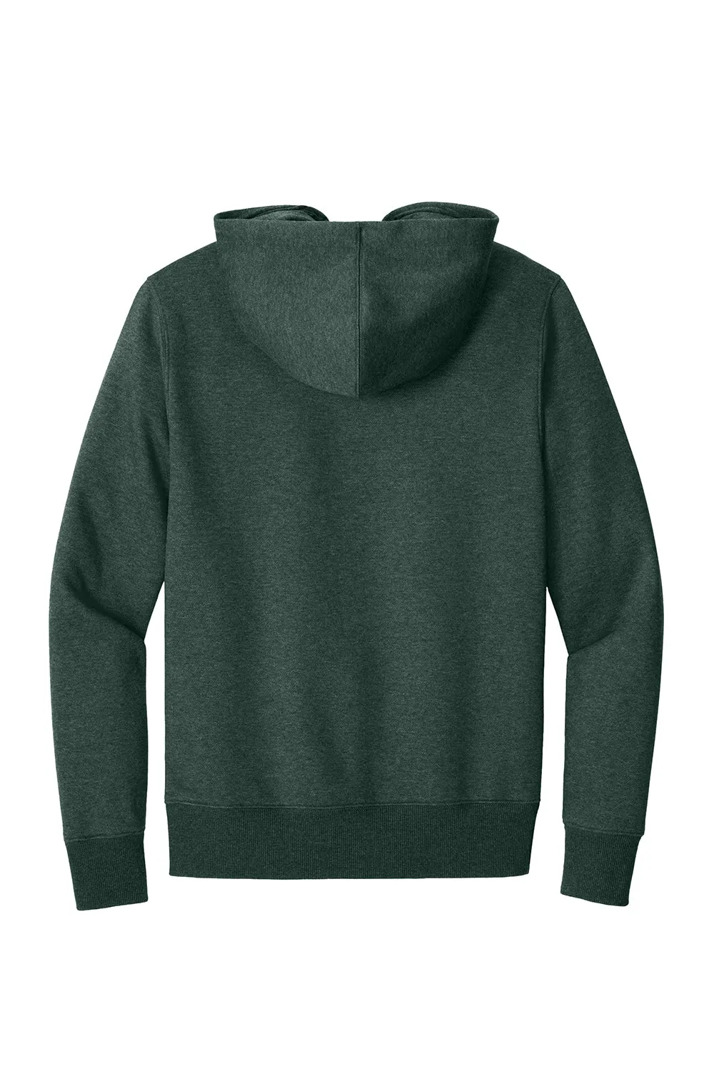 District Mens Perfect Weight Fleece Hooded Sweatshirt Hoodie w/ Pouch Pocket - Heather Forest Green - Closeout