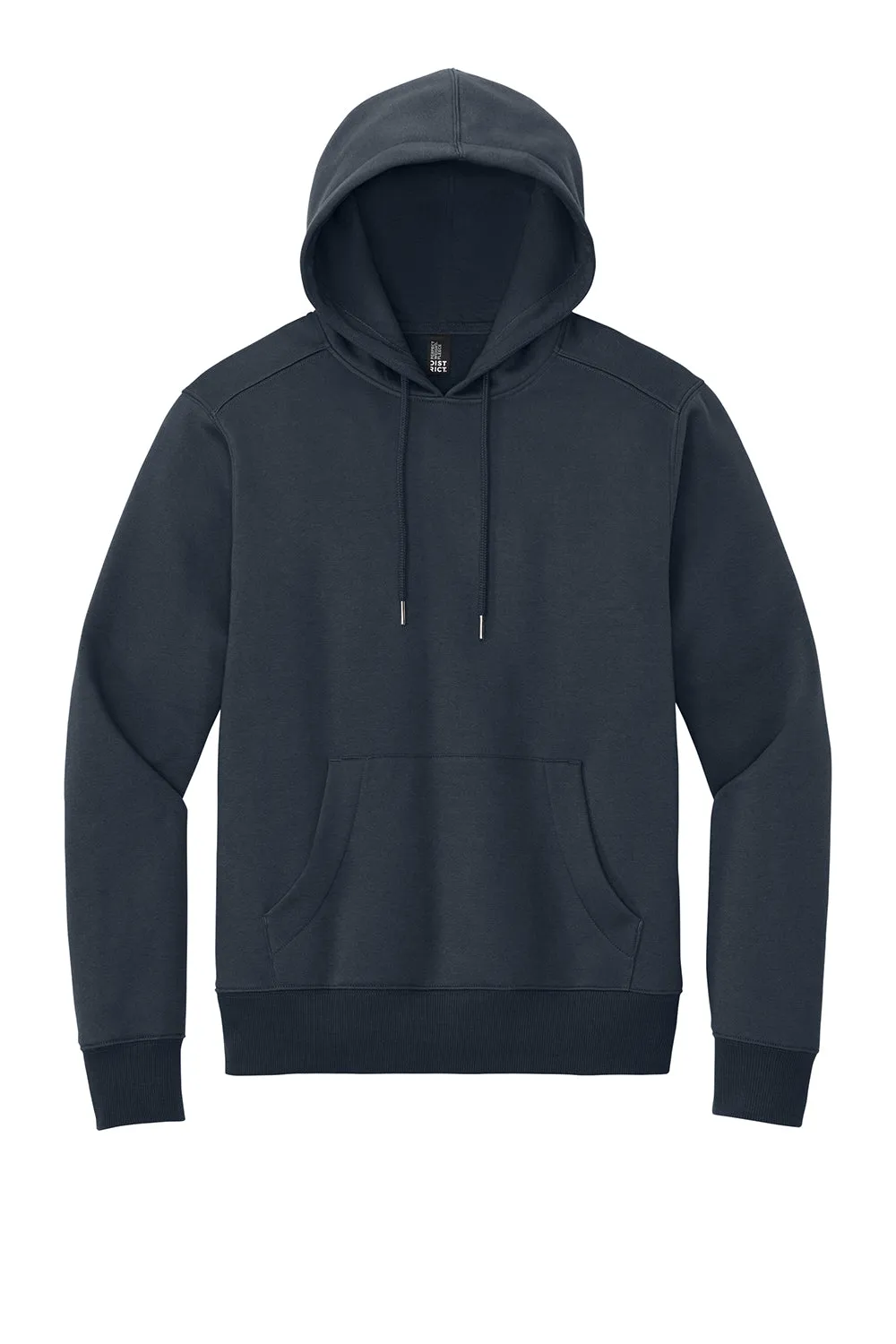 District Mens Perfect Weight Fleece Hooded Sweatshirt Hoodie w/ Pouch Pocket - New Navy Blue