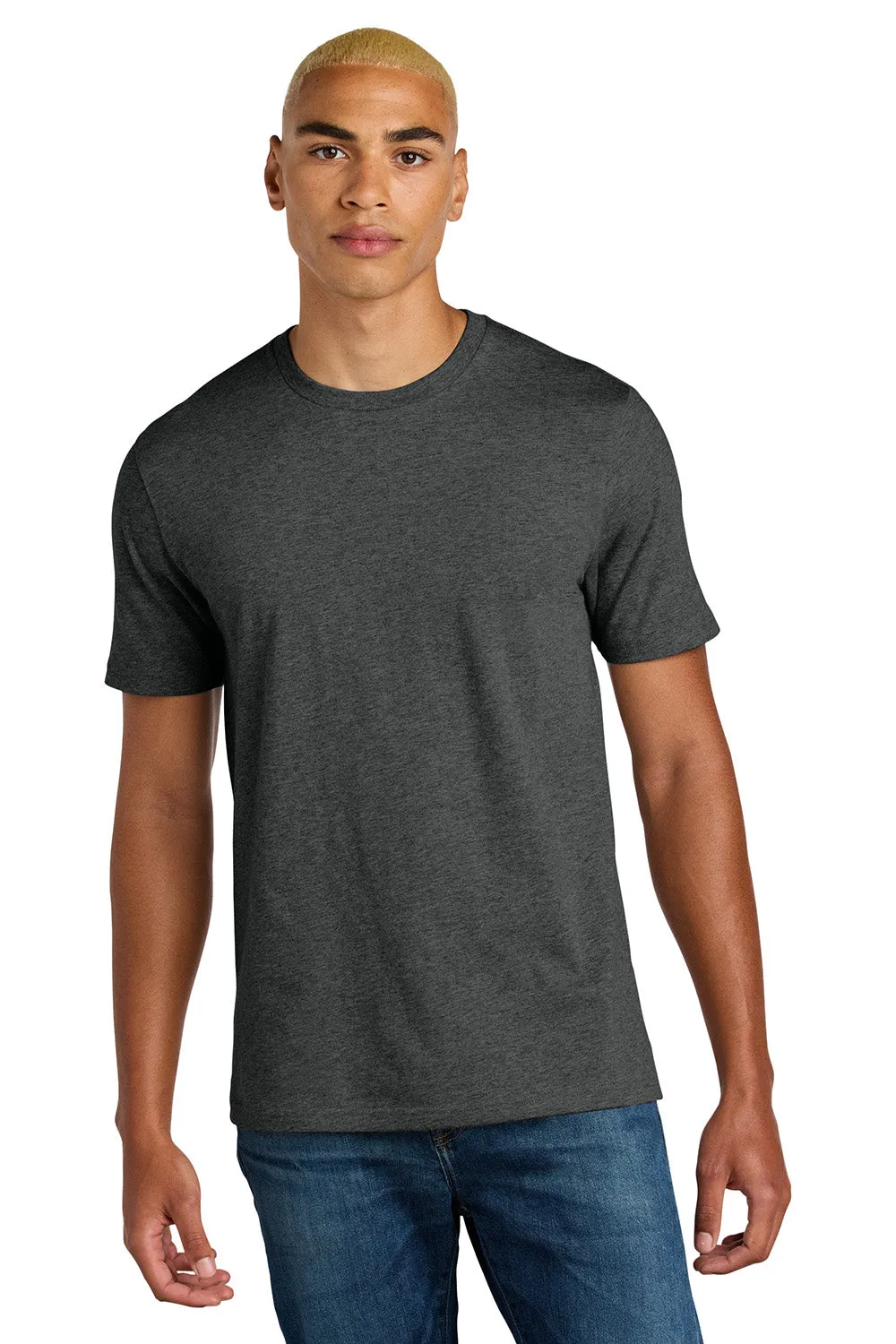 District Mens Perfect Weight Icon Short Sleeve Crewneck T-Shirt - Heather Charcoal Grey