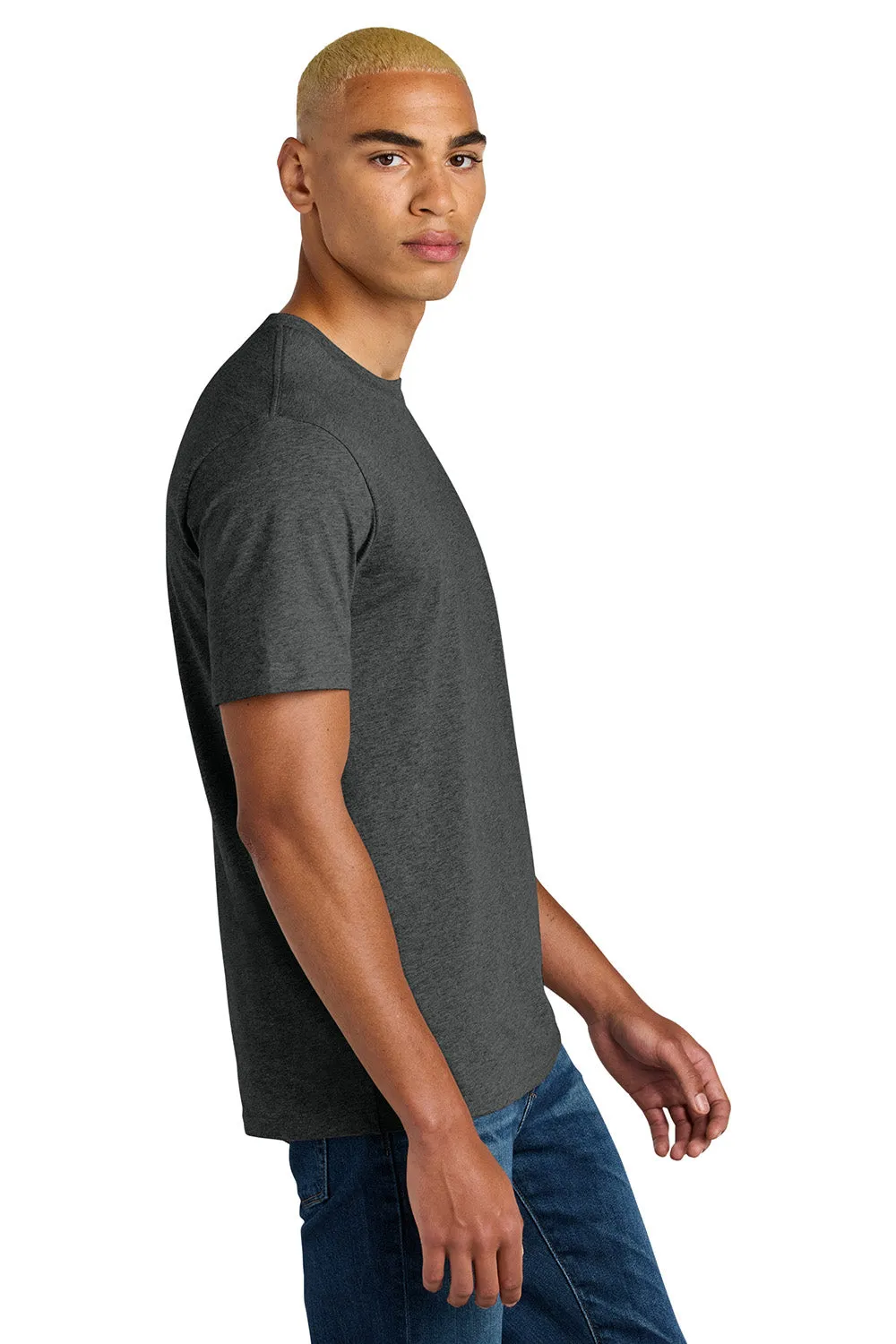 District Mens Perfect Weight Icon Short Sleeve Crewneck T-Shirt - Heather Charcoal Grey