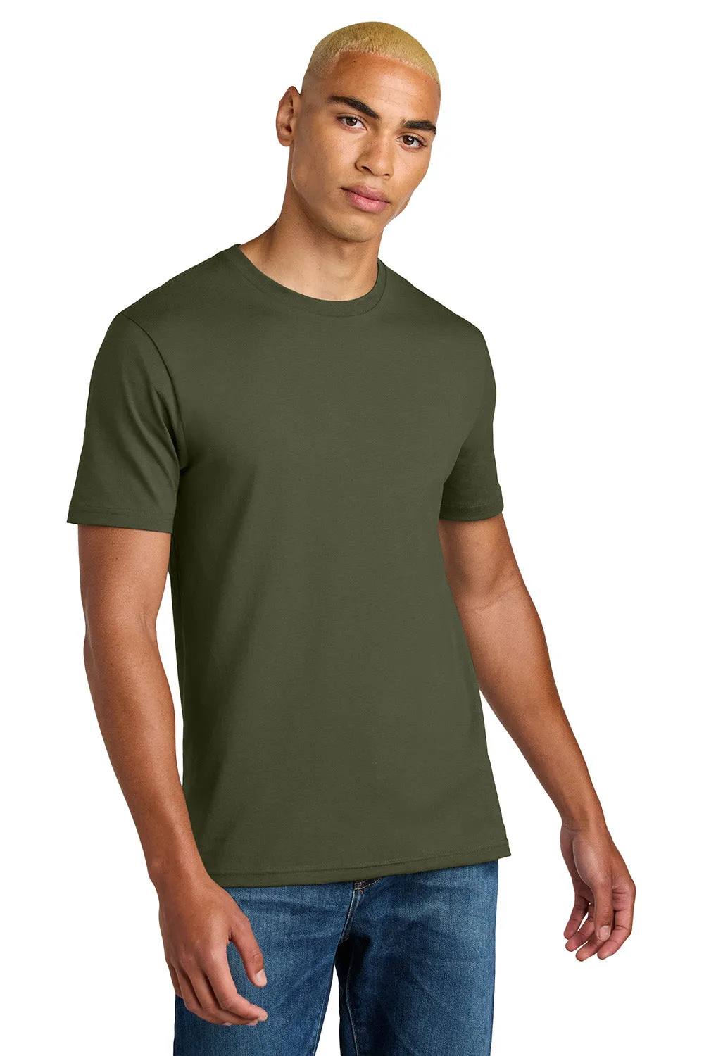 District Mens Perfect Weight Icon Short Sleeve Crewneck T-Shirt - Military Green