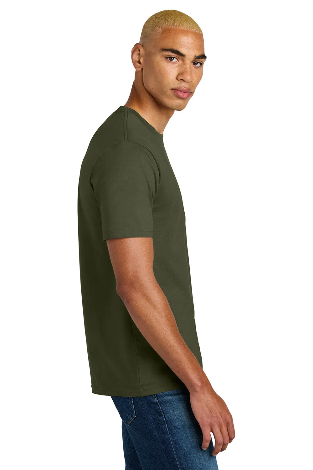 District Mens Perfect Weight Icon Short Sleeve Crewneck T-Shirt - Military Green