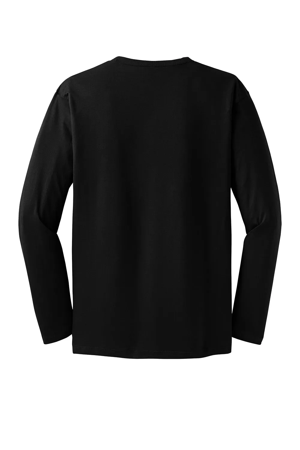 District Mens Perfect Weight Long Sleeve Crewneck T-Shirt - Black