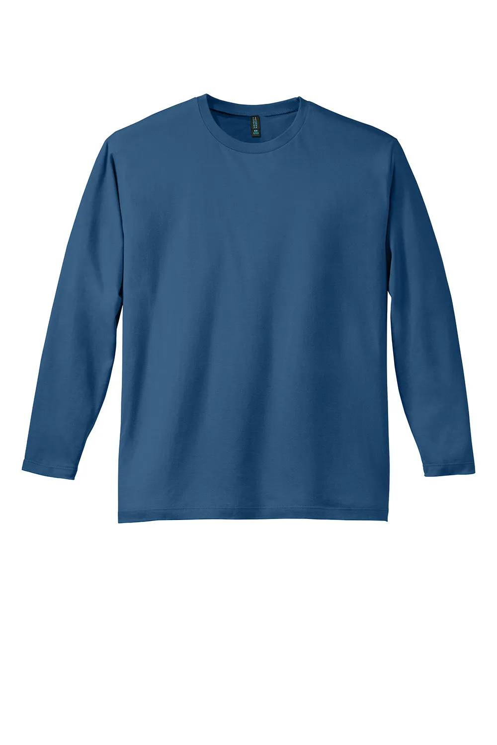 District Mens Perfect Weight Long Sleeve Crewneck T-Shirt - Maritime Blue - Closeout