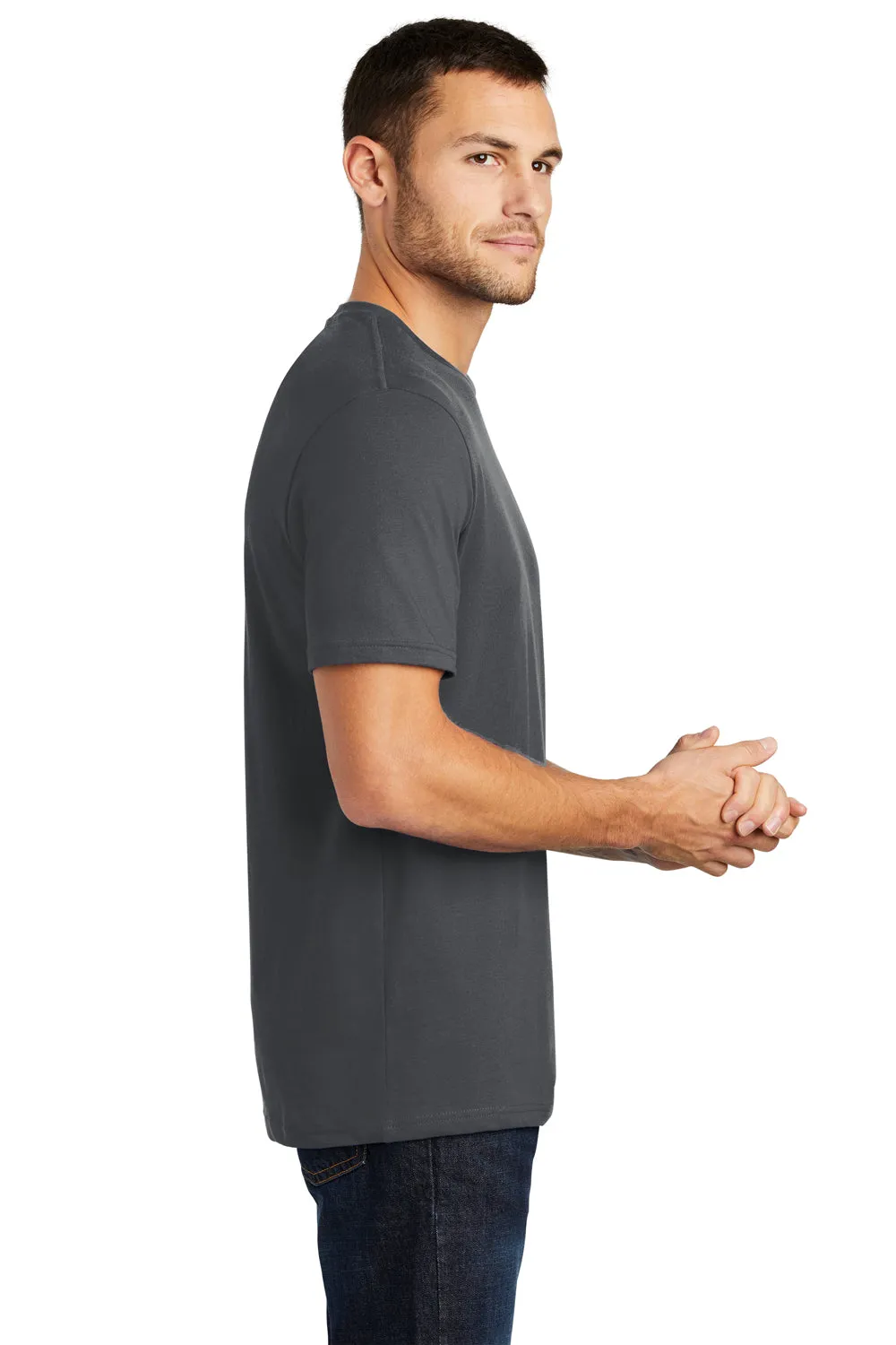 District Mens Perfect Weight Short Sleeve Crewneck T-Shirt - Charcoal Grey