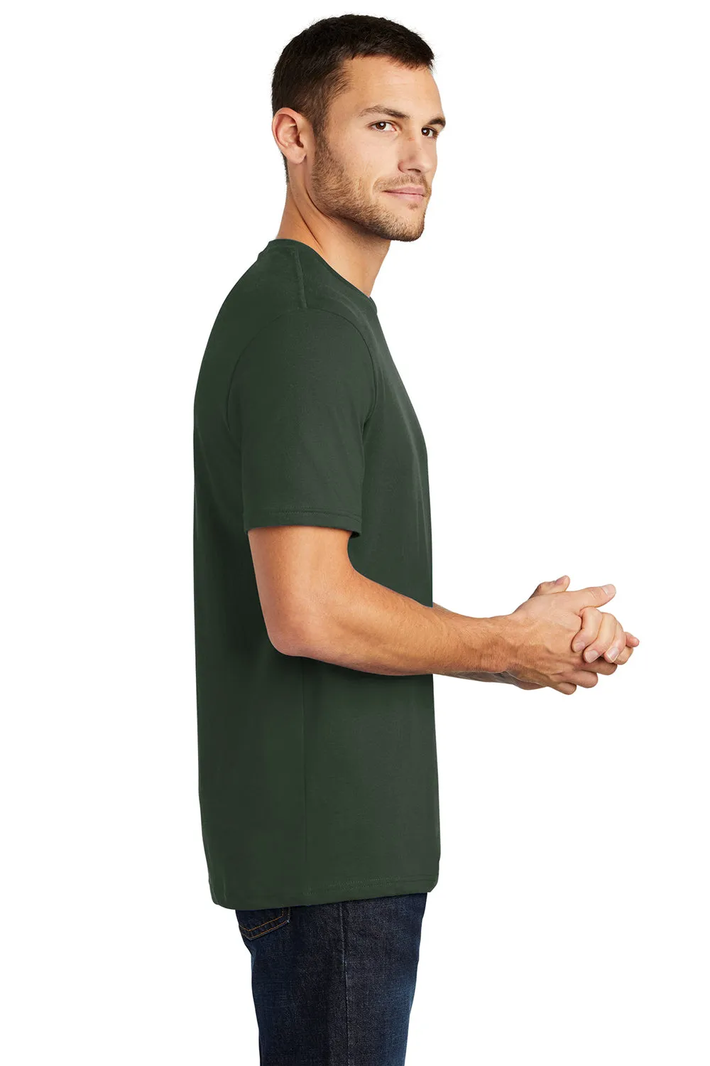 District Mens Perfect Weight Short Sleeve Crewneck T-Shirt - Forest Green - Closeout
