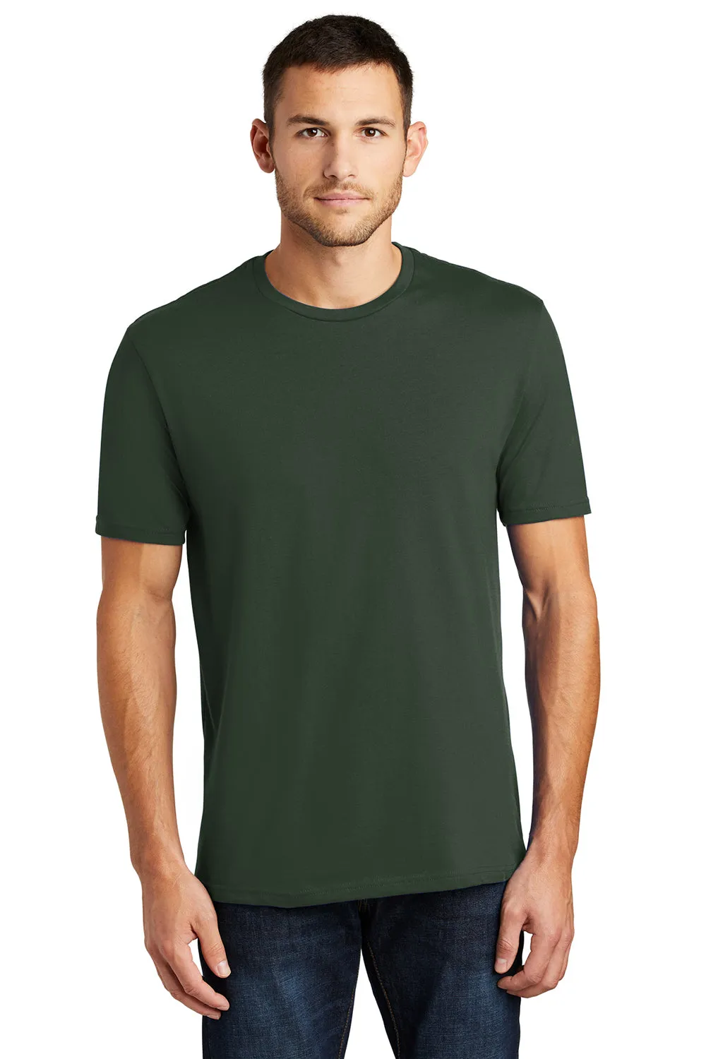 District Mens Perfect Weight Short Sleeve Crewneck T-Shirt - Forest Green - Closeout