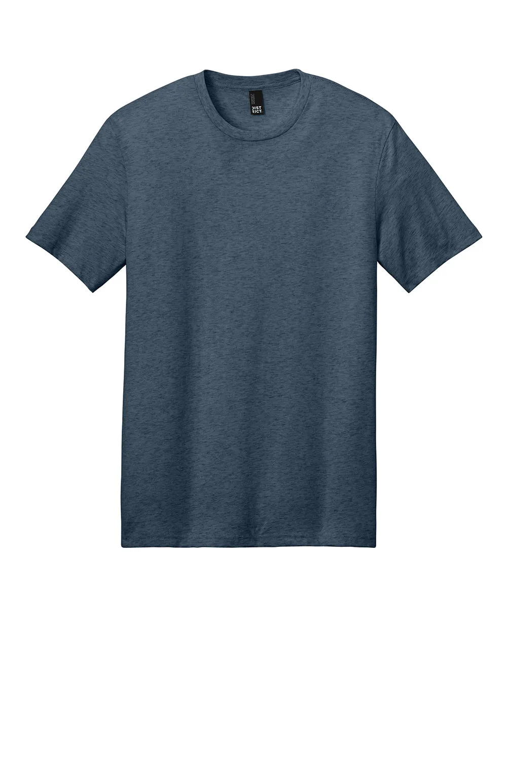 District Mens Perfect Weight Short Sleeve Crewneck T-Shirt - Heather Navy Blue