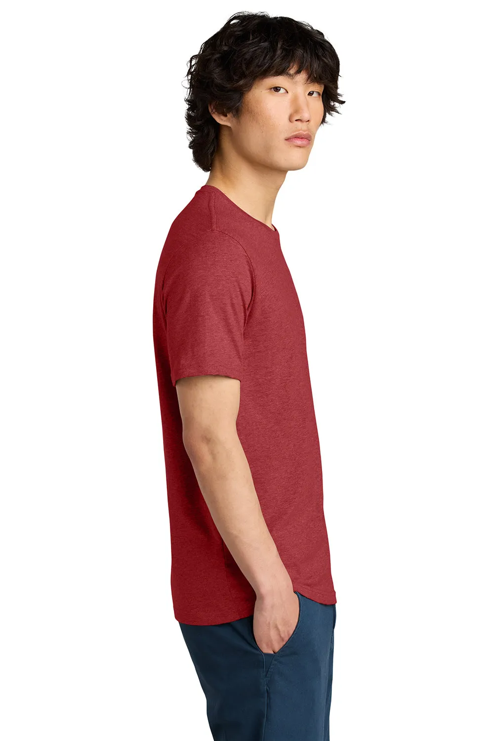 District Mens Perfect Weight Short Sleeve Crewneck T-Shirt - Heather Red