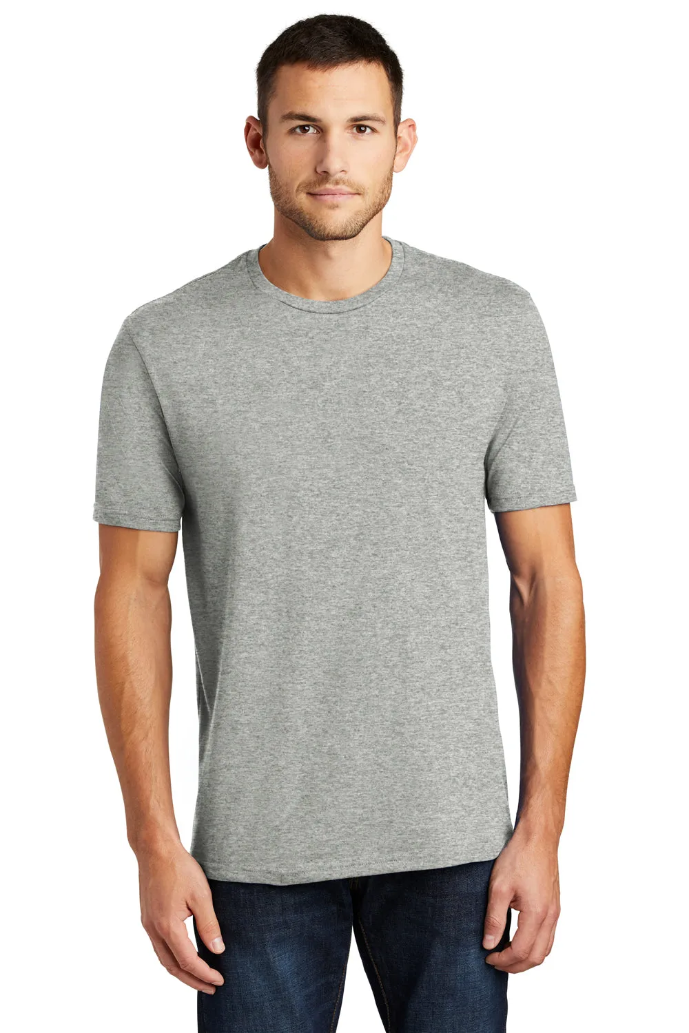 District Mens Perfect Weight Short Sleeve Crewneck T-Shirt - Heather Steel Grey