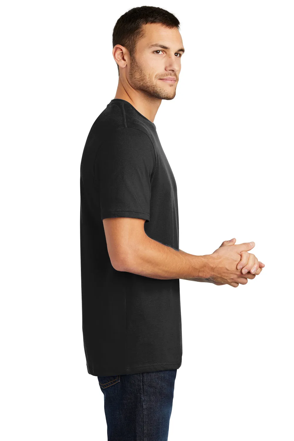 District Mens Perfect Weight Short Sleeve Crewneck T-Shirt - Jet Black