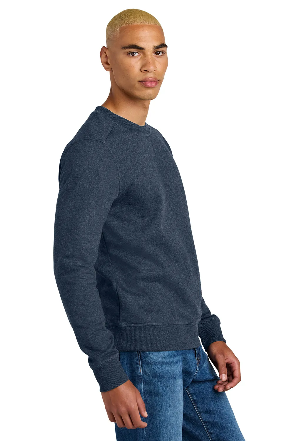 District Mens Re-Fleece Crewneck Sweatshirt - Heather Navy Blue